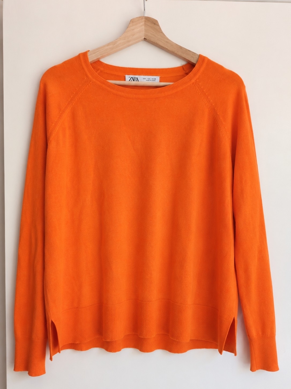Zara Vibrant Orange Crewneck Sweater
